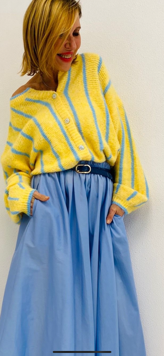 Gilet modèle Candy, jaune et bleu