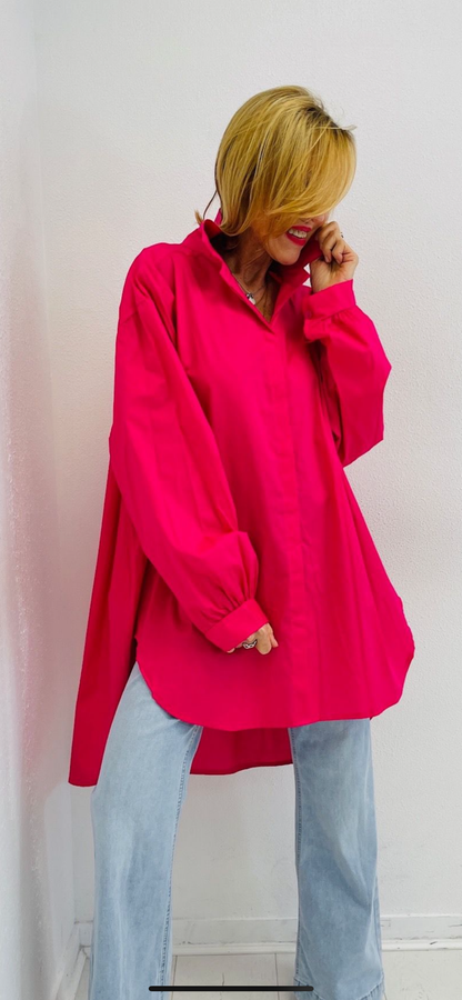 Chemise longue oversize modèle Lou, 3 couleurs disponibles