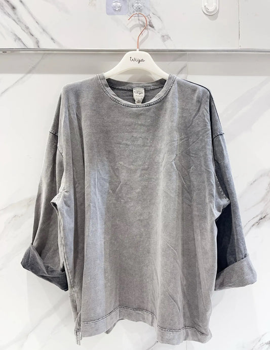 T007 - t-shirt modèle Grunge, gris délavé