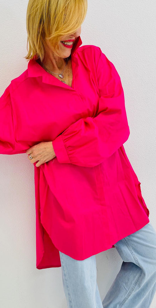 Chemise longue oversize modèle Lou, 3 couleurs disponibles