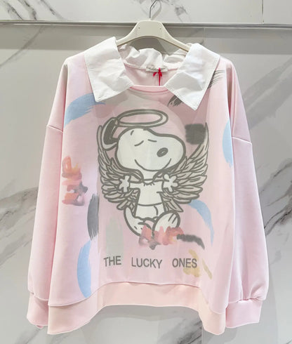 S004 - Sweat-shirt modèle Lucky ones, rose pastel