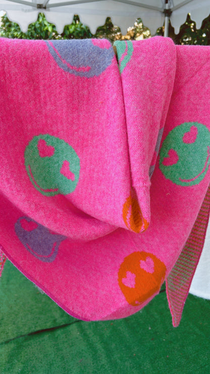 Écharpe forme bandana, smiley