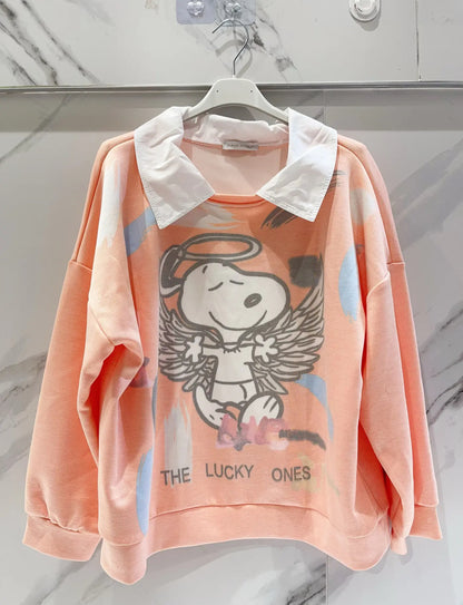 S003 - Sweat-shirts modèle Lucky ones, pêche